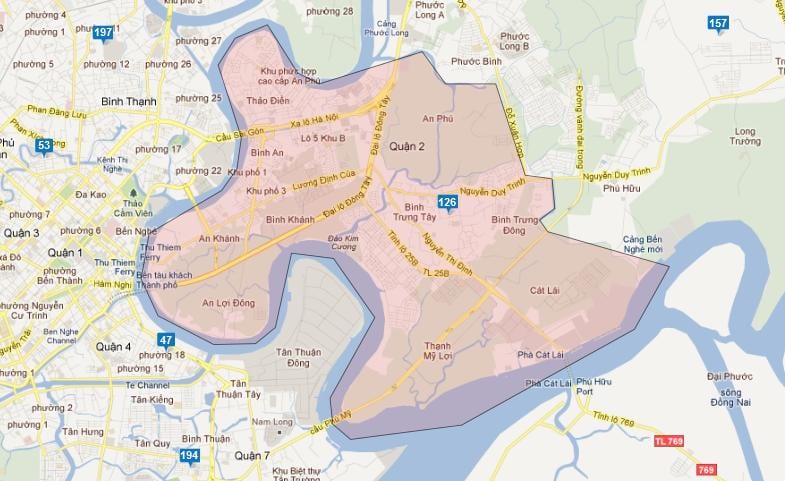 Karte rajonos ho chi minh city