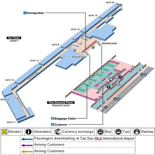 saigonas lidosta map